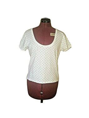 BP Top Medium M Multicolor Polka Dot Scoop Neck Short Sleeve Blouse Nordstrom